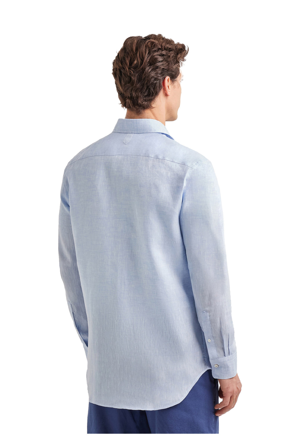 CANALI | Linen Shirt With Placket | Light Blue