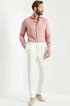 PINI PARMA | 1 Pleat Linen Soragna Trousers | White