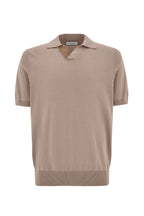 CANALI | Suede Trim Polo | Light Brown