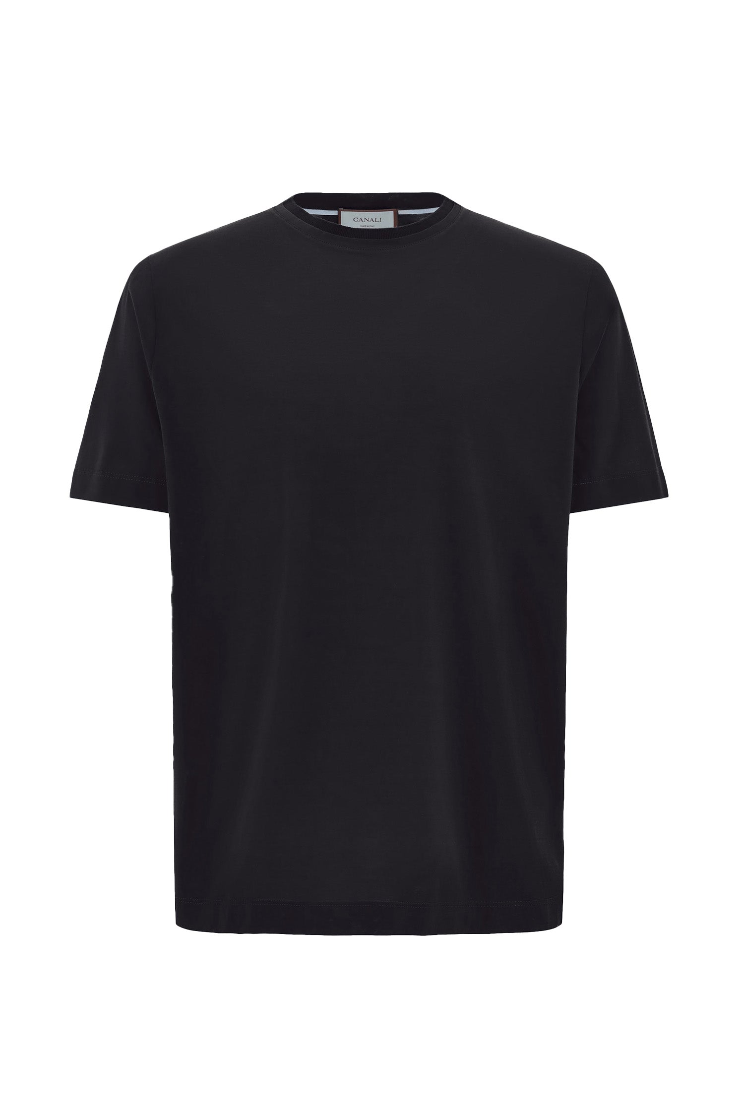 CANALI | Ribbed Crew Neck T-Shirt | Black