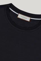 CANALI | Ribbed Crew Neck T-Shirt | Black