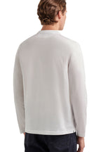 CANALI | Long Sleeve Ribbed Crew Neck T-Shirt | White