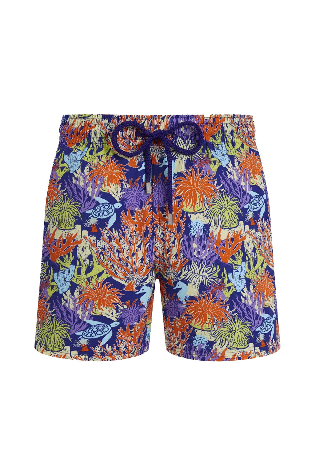VILEBREQUIN | Moorise Orange & Purple Coral Swim Shorts | Royal Blue