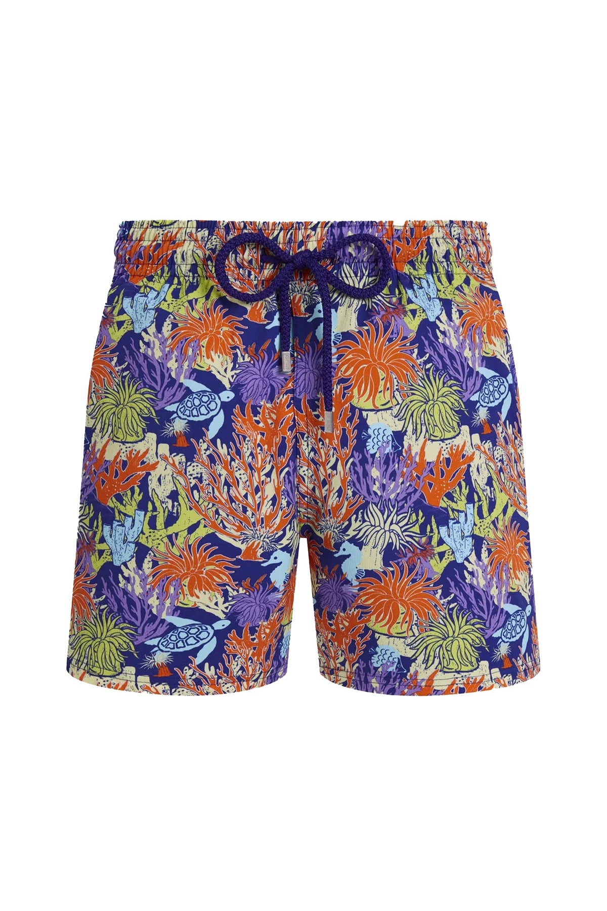 VILEBREQUIN | Moorise Orange & Purple Coral Swim Shorts | Royal Blue