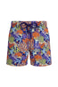 VILEBREQUIN | Moorise Orange & Purple Coral Swim Shorts | Royal Blue
