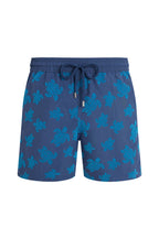 VILEBREQUIN | Moorea Flocked Turtles Swim Shorts | Blue-Grey