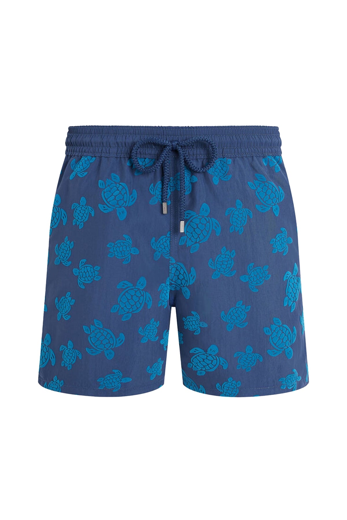 VILEBREQUIN | Moorea Flocked Turtles Swim Shorts | Blue-Grey