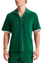 VILEBREQUIN | Terry Bowling Shirt White Trim | Dark Green