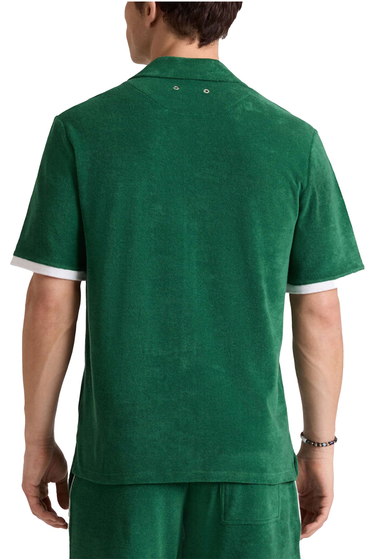 VILEBREQUIN | Terry Bowling Shirt White Trim | Dark Green