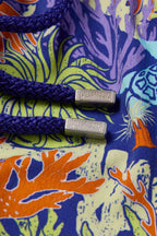 VILEBREQUIN | Moorise Orange & Purple Coral Swim Shorts | Royal Blue
