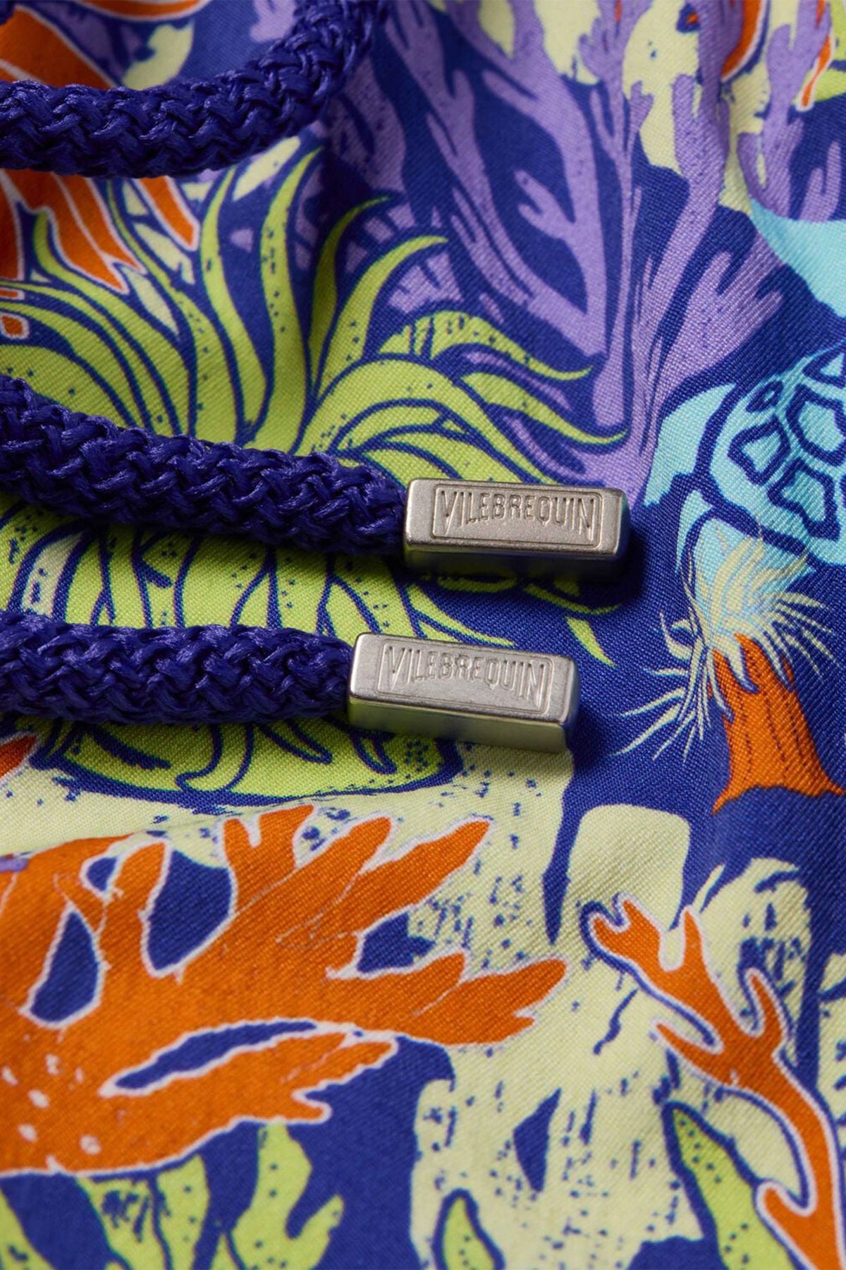 VILEBREQUIN | Moorise Orange & Purple Coral Swim Shorts | Royal Blue