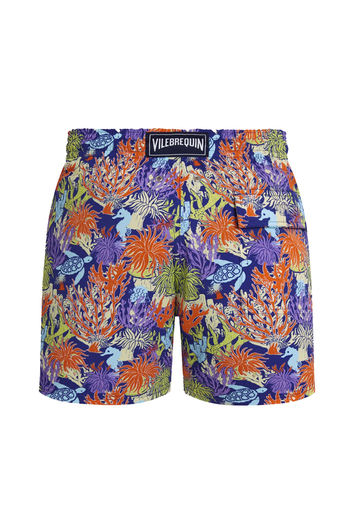 VILEBREQUIN | Moorise Orange & Purple Coral Swim Shorts | Royal Blue