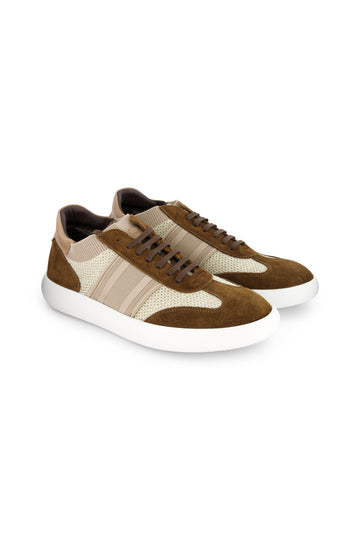 BRIONI Brown & Beige Knitted Sneaker