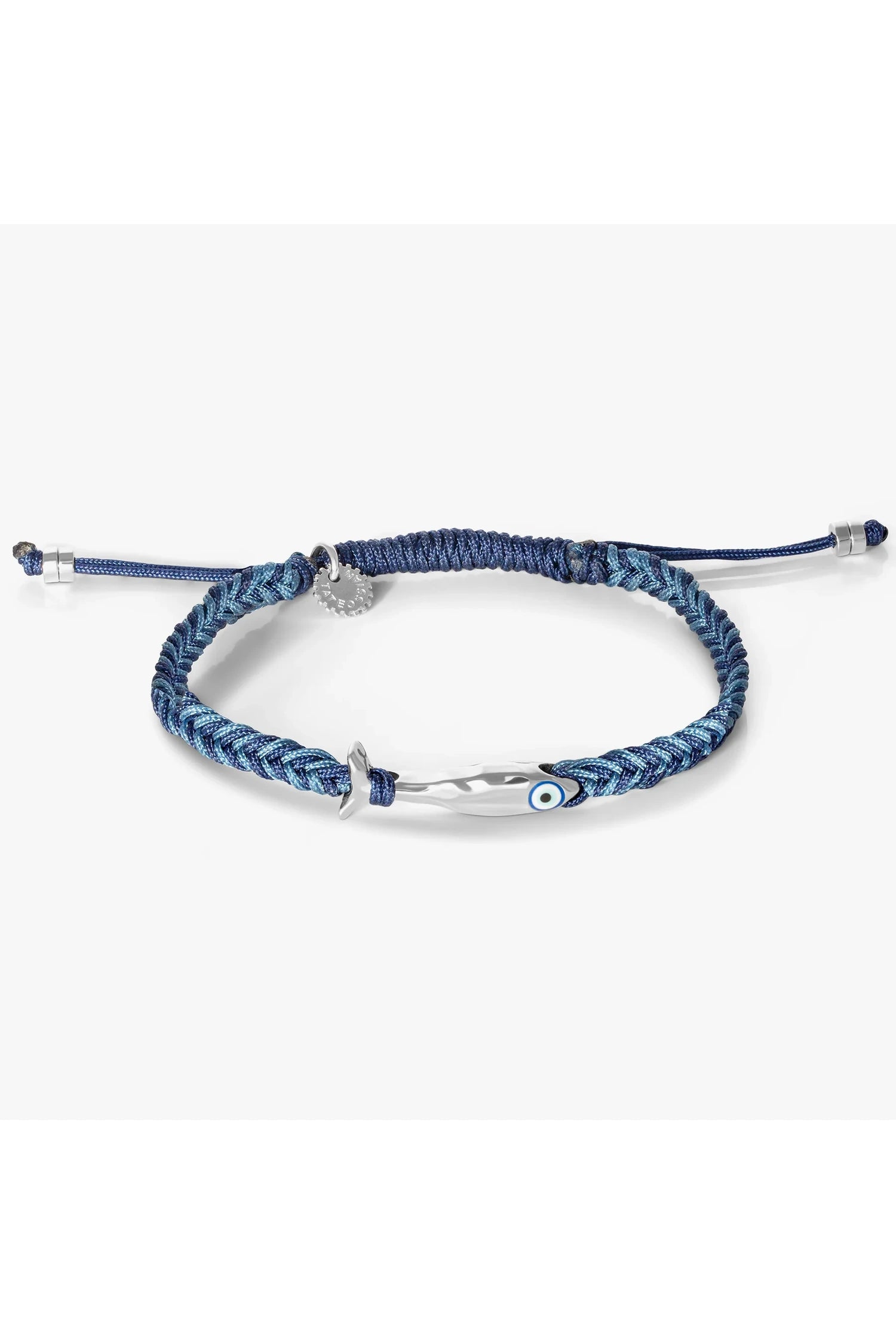 TATEOSSIAN | Evil Eye Fish Macrame Bracelet | Blue Pearl