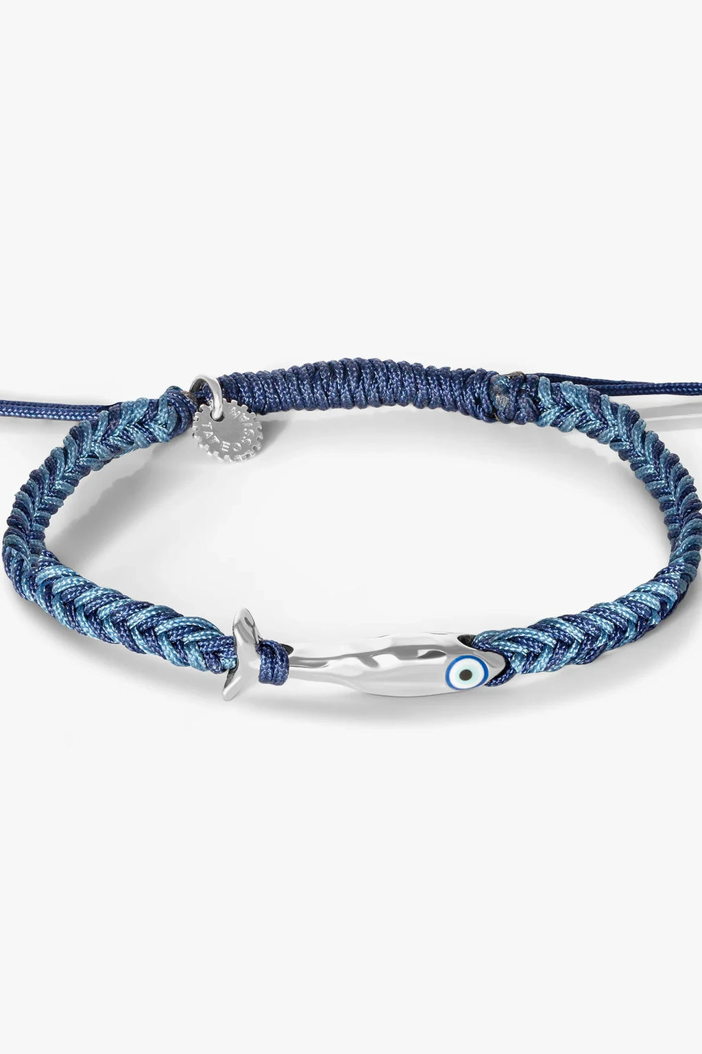 TATEOSSIAN | Evil Eye Fish Macrame Bracelet | Blue Pearl