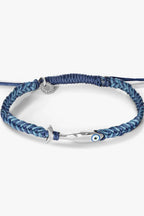 TATEOSSIAN | Evil Eye Fish Macrame Bracelet | Blue Pearl