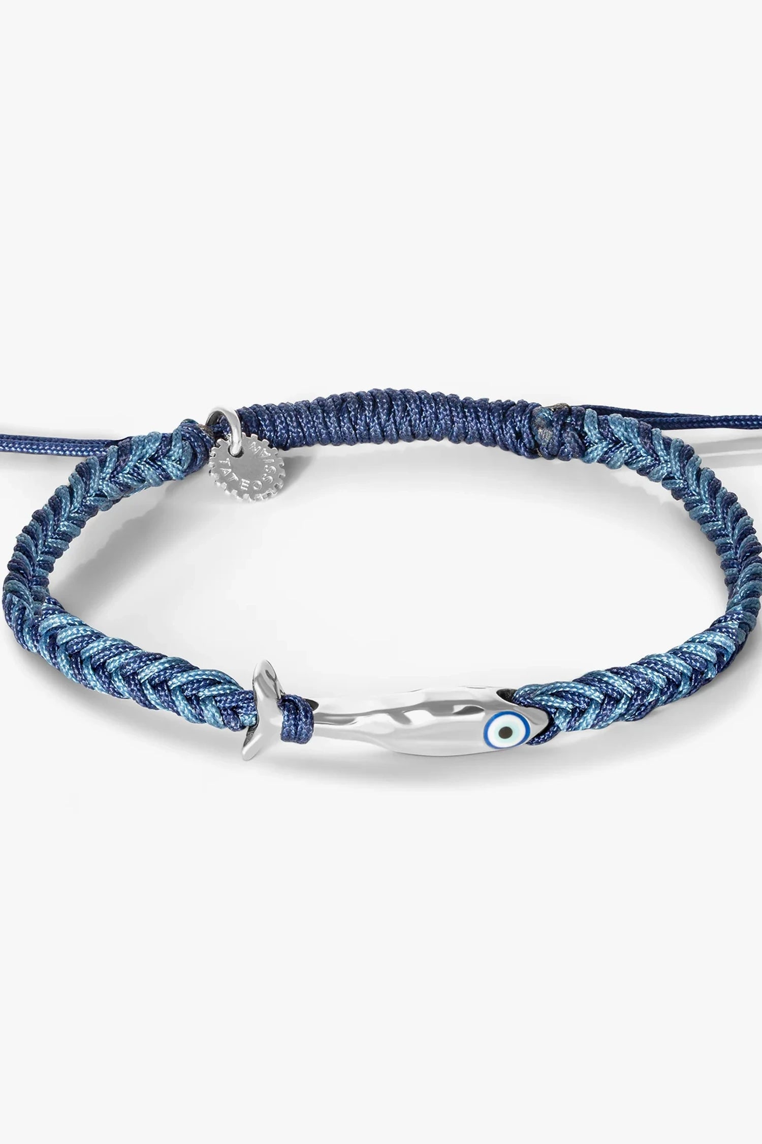 TATEOSSIAN | Evil Eye Fish Macrame Bracelet | Blue Pearl