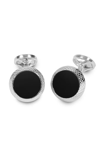 TATEOSSIAN Black Football Cufflinks