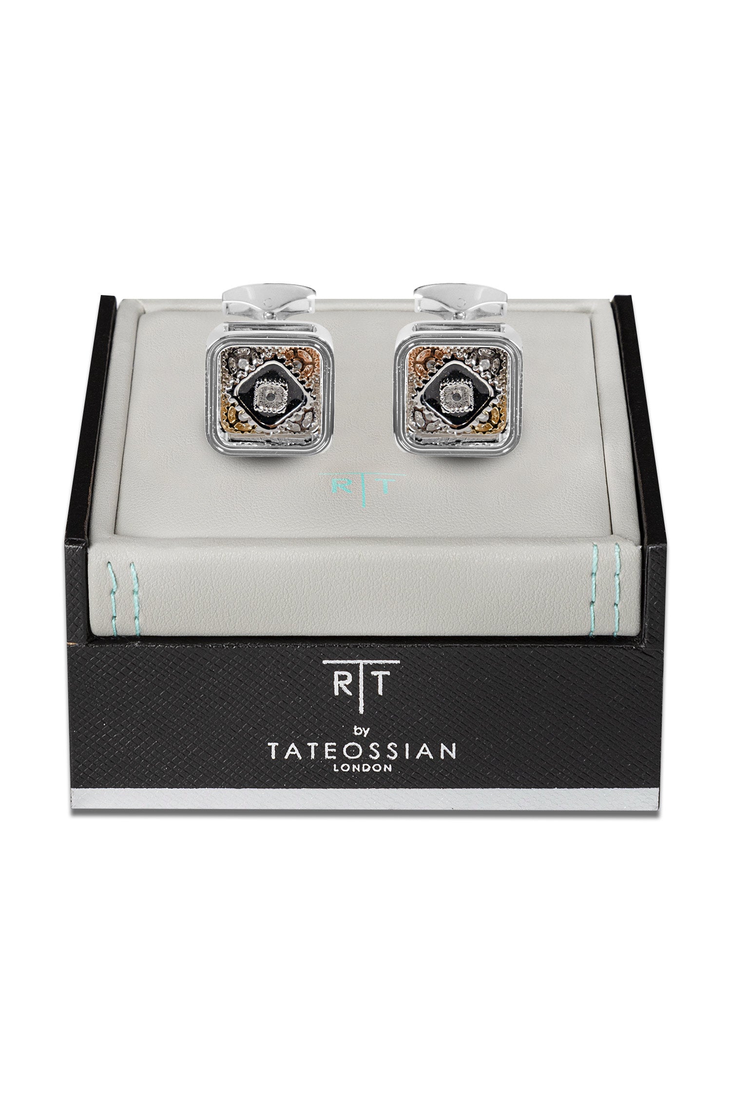 TATEOSSIAN | Gear Cufflinks | Black