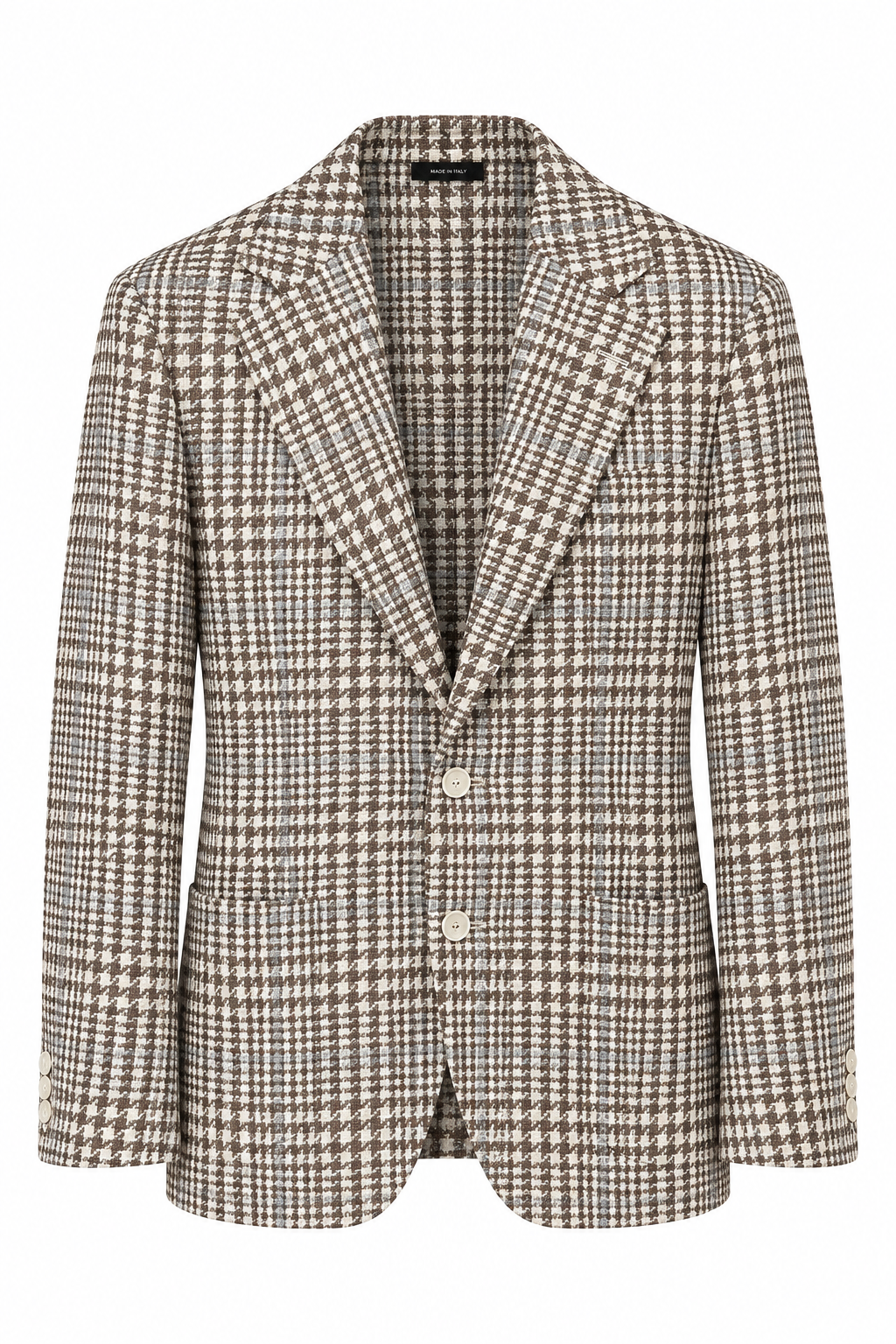 TOMBOLINI | Zero-Gravity Houndstooth Check Jacket | Brown & White