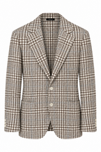 TOMBOLINI | Zero-Gravity Houndstooth Check Jacket | Brown & White