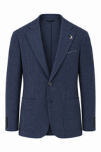 TOMBOLINI | Zero-Gravity Seersucker Check Jacket | Navy