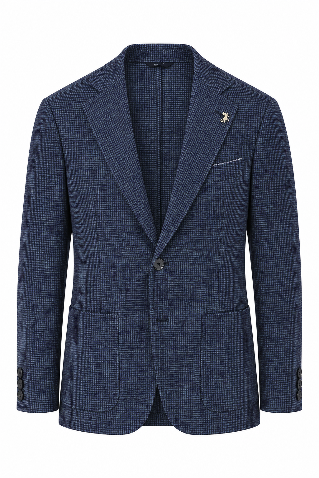 TOMBOLINI | Zero-Gravity Seersucker Check Jacket | Navy