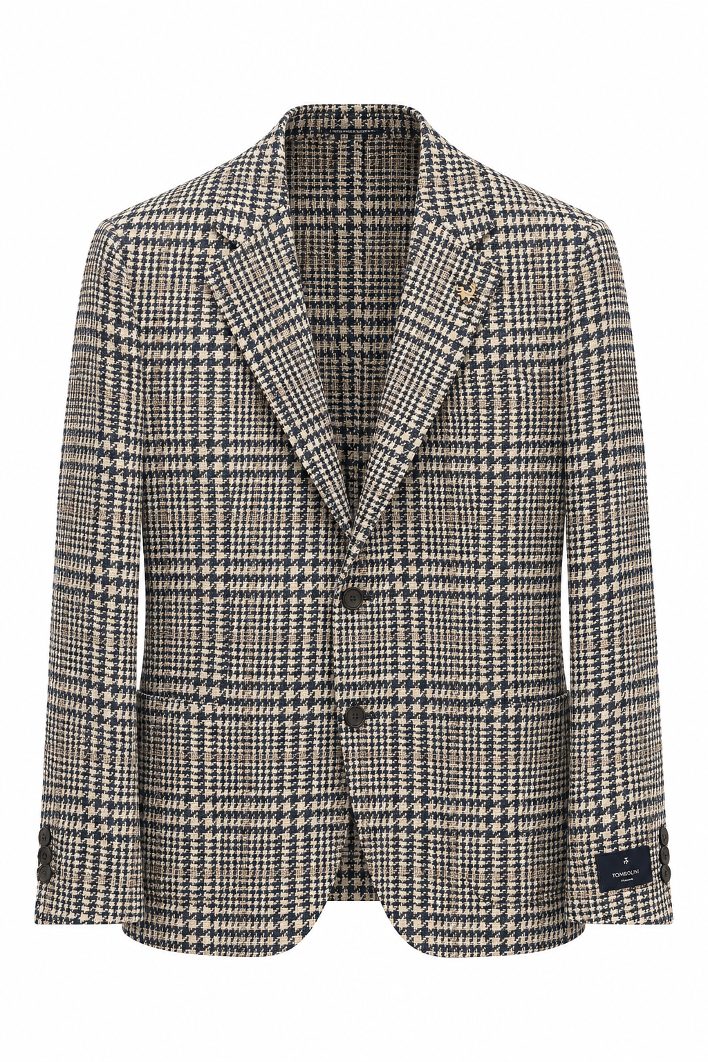 TOMBOLINI | Zero-Gravity Houndstooth Check Jacket | Blue & White