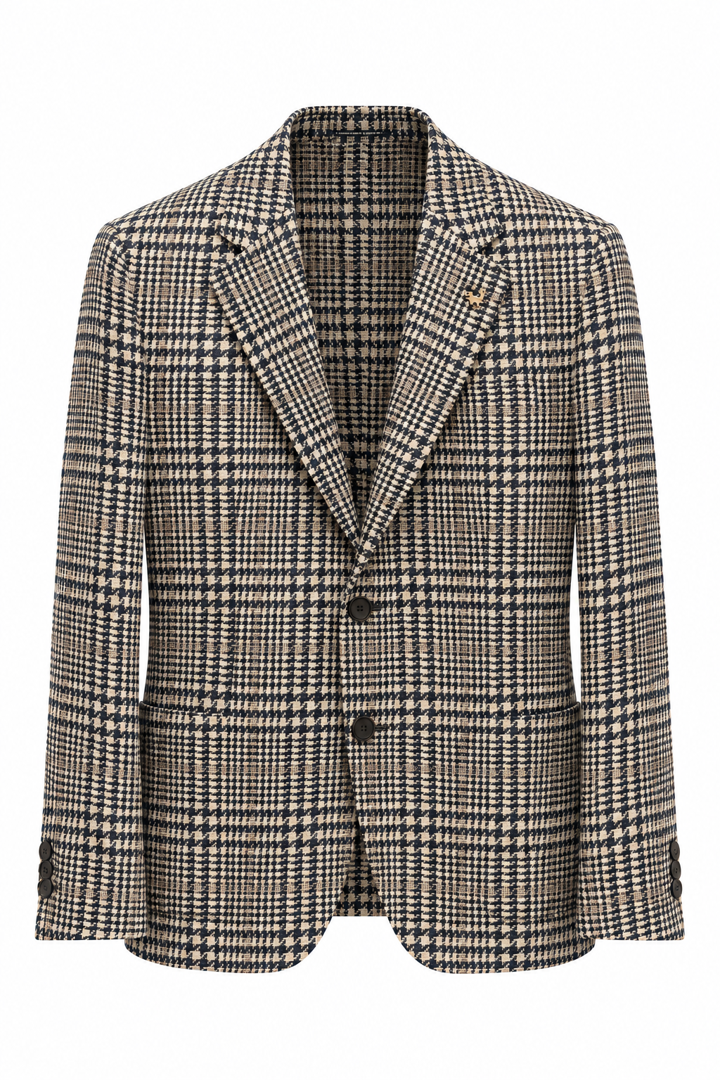 TOMBOLINI | Zero-Gravity Houndstooth Check Jacket | Blue & White