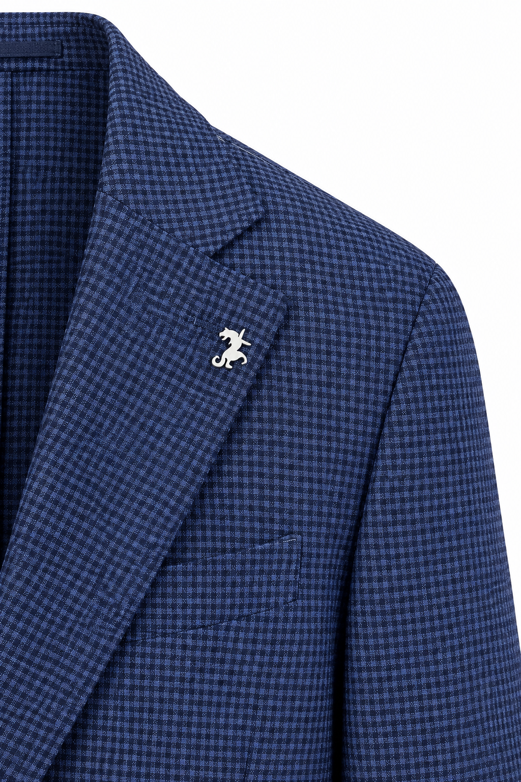 TOMBOLINI | Zero-Gravity Seersucker Check Jacket | Navy