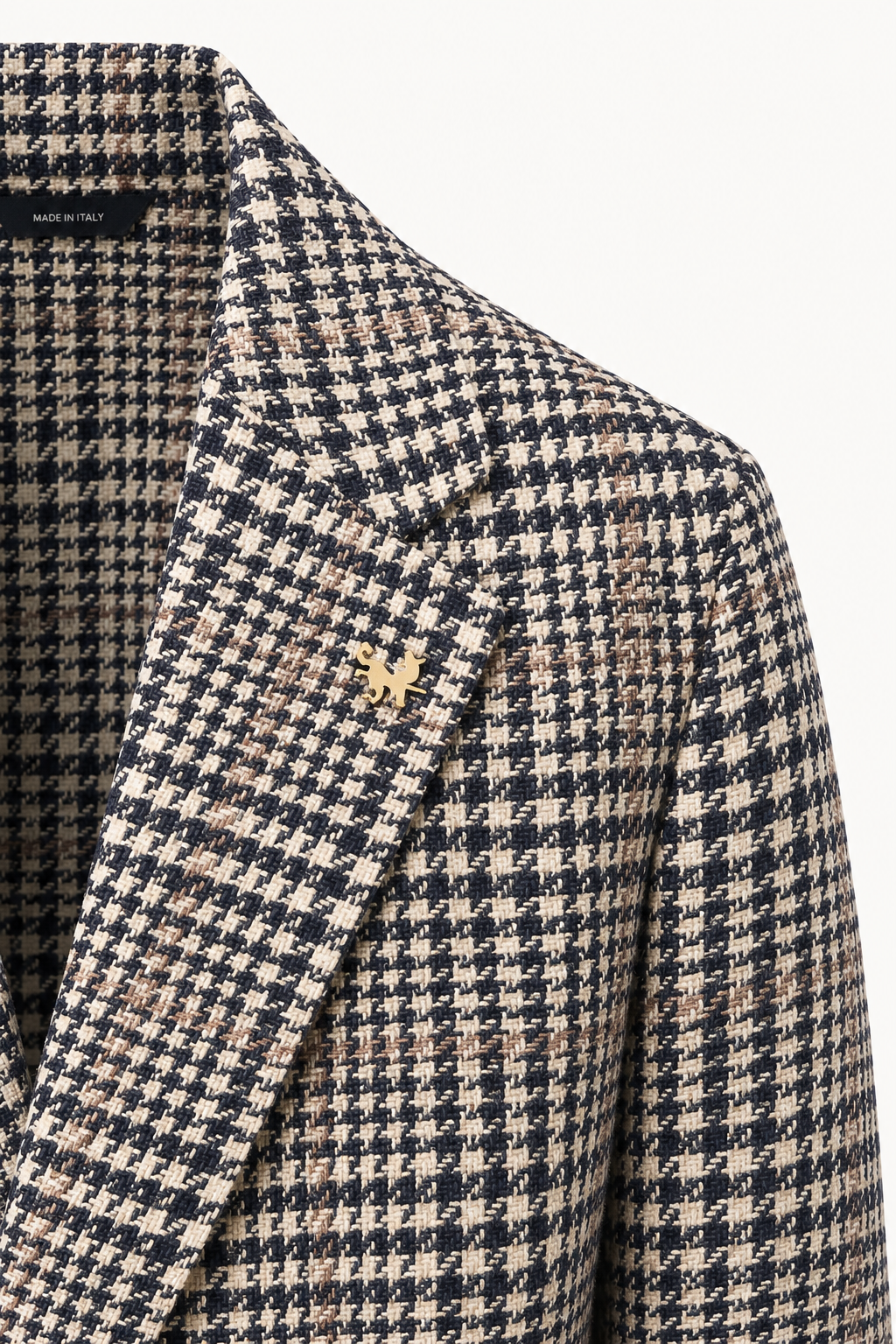 TOMBOLINI | Zero-Gravity Houndstooth Check Jacket | Blue & White