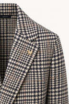 TOMBOLINI | Zero-Gravity Houndstooth Check Jacket | Blue & White