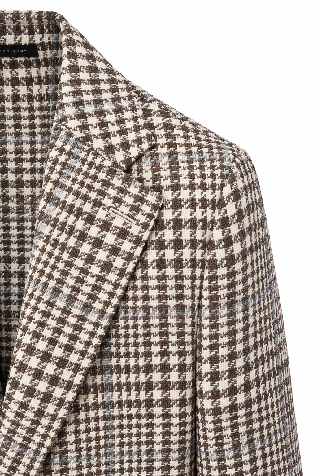 TOMBOLINI | Zero-Gravity Houndstooth Check Jacket | Brown & White