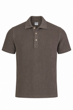 FEDELI | Ribbed Terry Polo | Brown