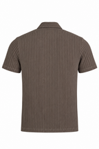 FEDELI | Ribbed Terry Polo | Brown