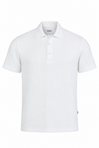 FEDELI | Ribbed Terry Polo | White