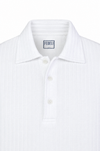 FEDELI | Ribbed Terry Polo | White