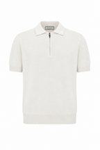 CANALI | Zipped Polo With Contrasting Piping | White