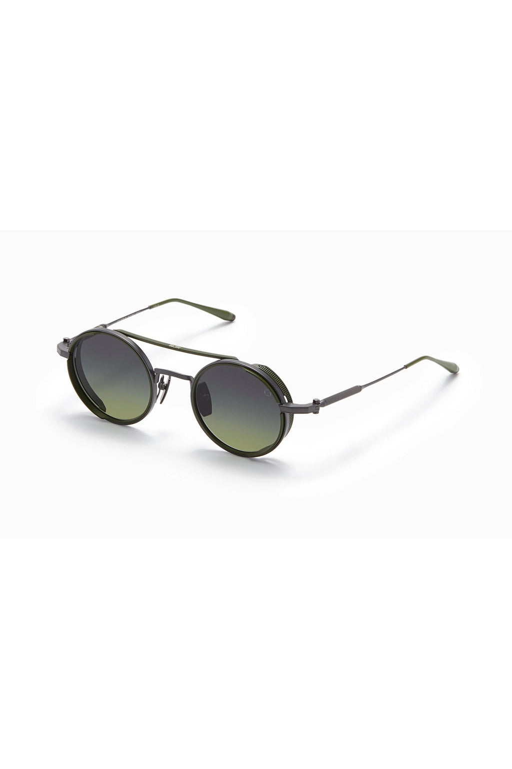 AKONI | Eris Round AKS-505 Sunglasses | Black & Green