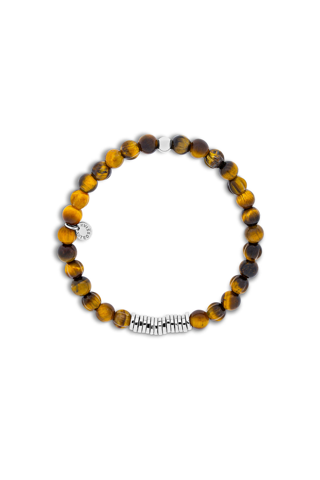 TATEOSSIAN | Tiger Eye Bracelet With Silver Discs | Brown