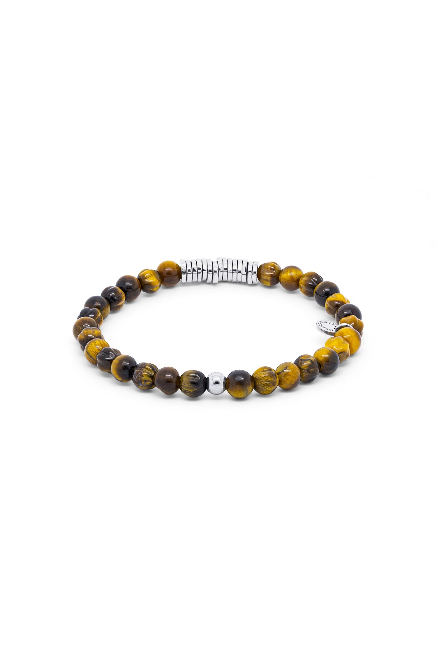TATEOSSIAN | Tiger Eye Bracelet With Silver Discs | Brown