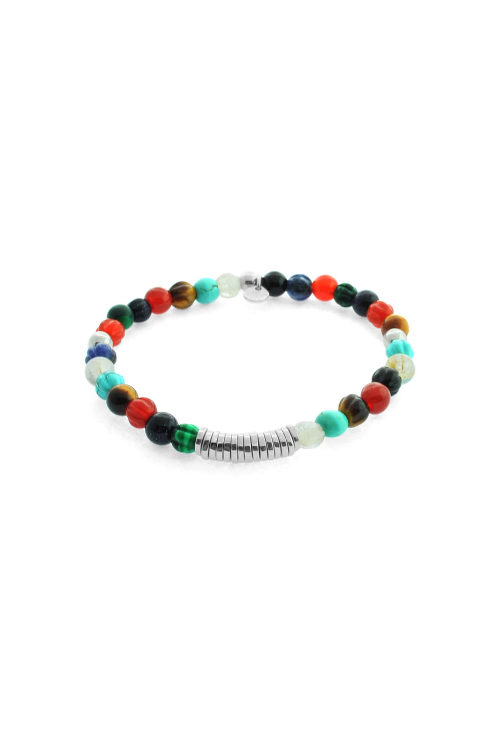TATEOSSIAN | Semi Precious Beads Bracelet With Silver Discs | Multi