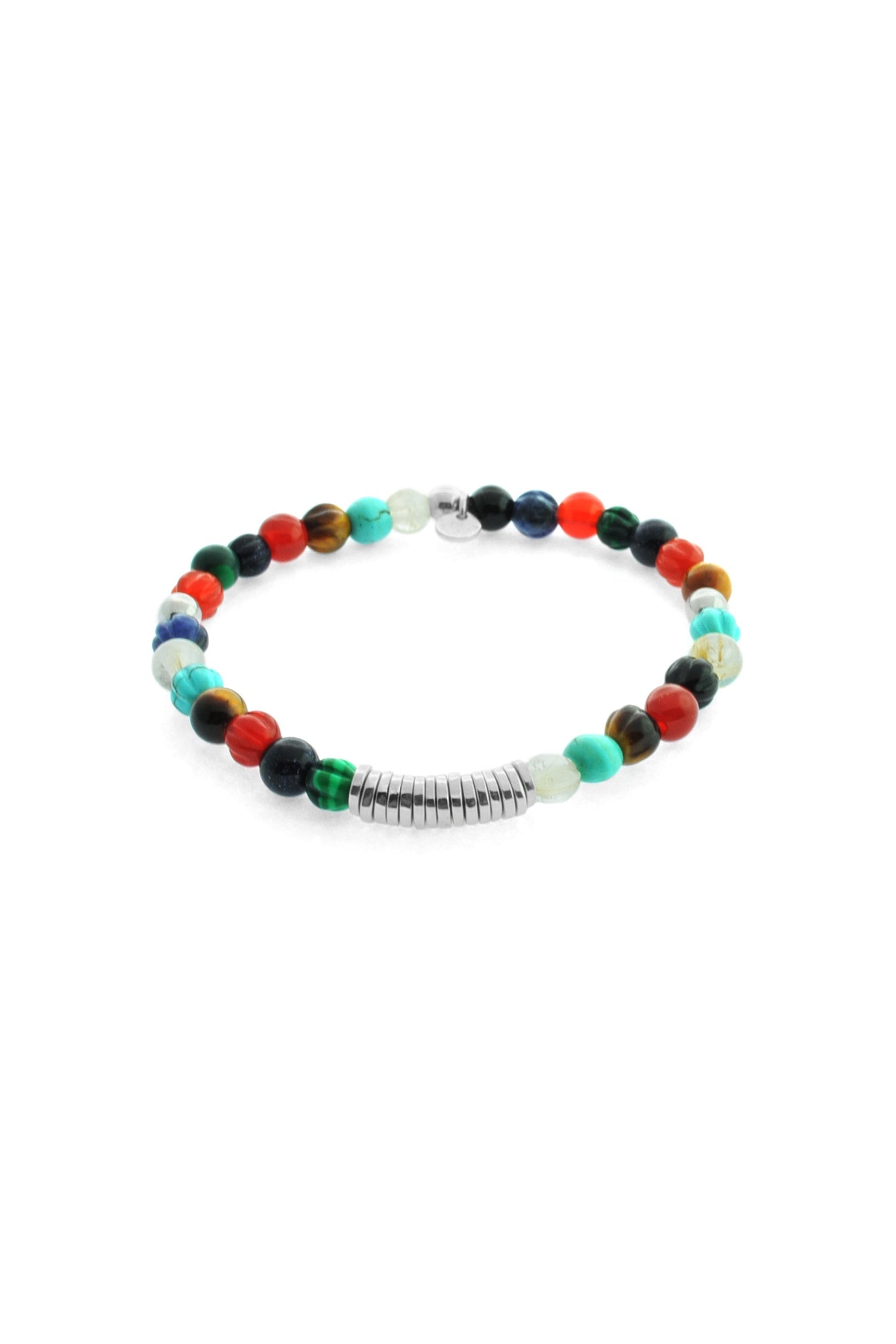 TATEOSSIAN | Semi Precious Beads Bracelet With Silver Discs | Multi