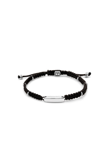 TATE MACRAME BRACELET STERLING SILVER BLACK