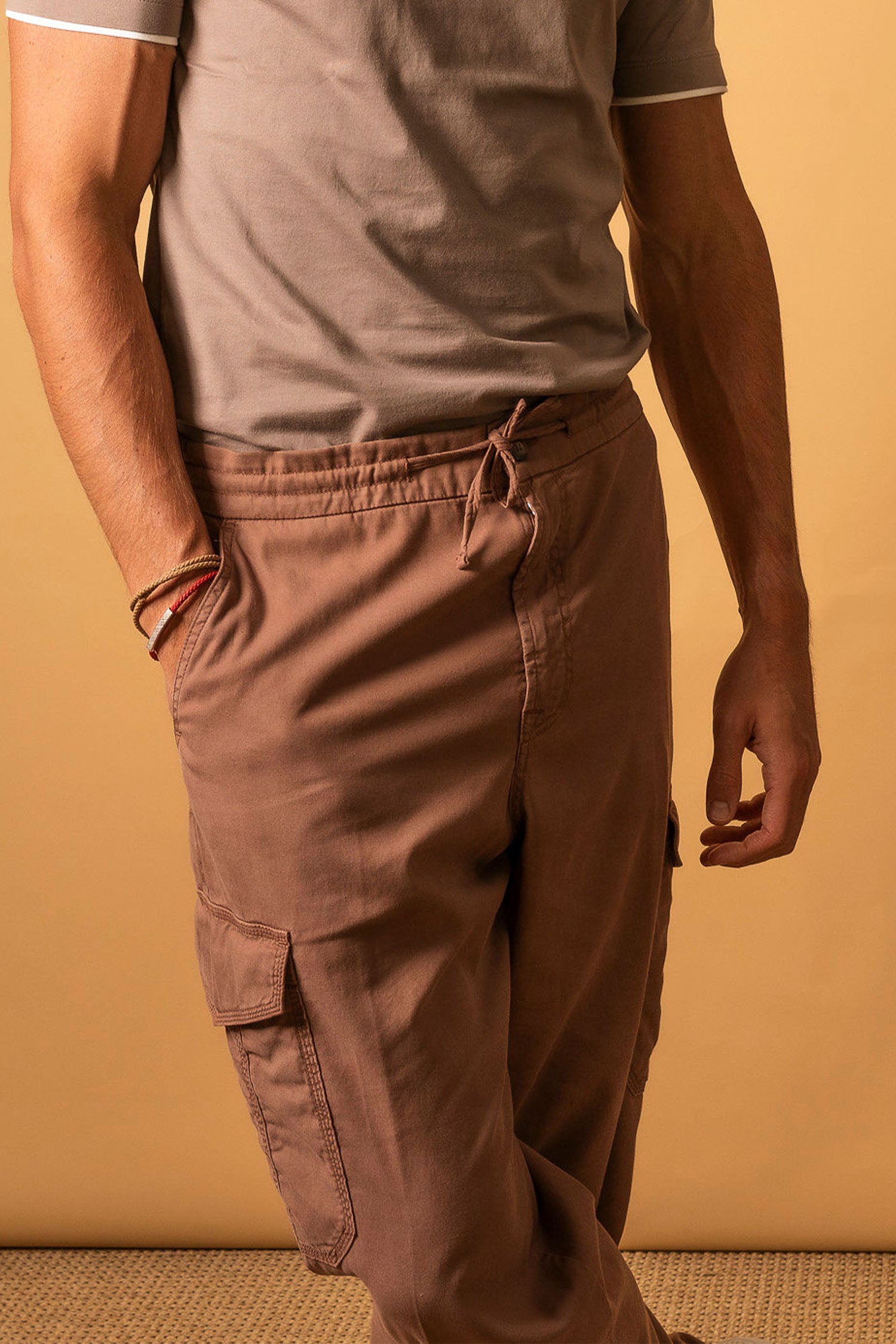 CANALI | Drawstring Cargo Pants | Brick