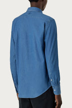 CANALI | Chambray Slim-Collar Shirt | Mid-Blue