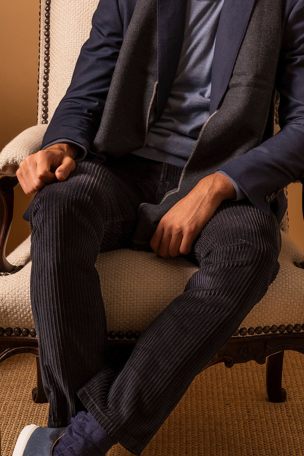 CANALI | Regular Fit Cords | Navy