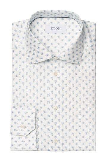 ETON Blue & Mint Palm Trees Shirt