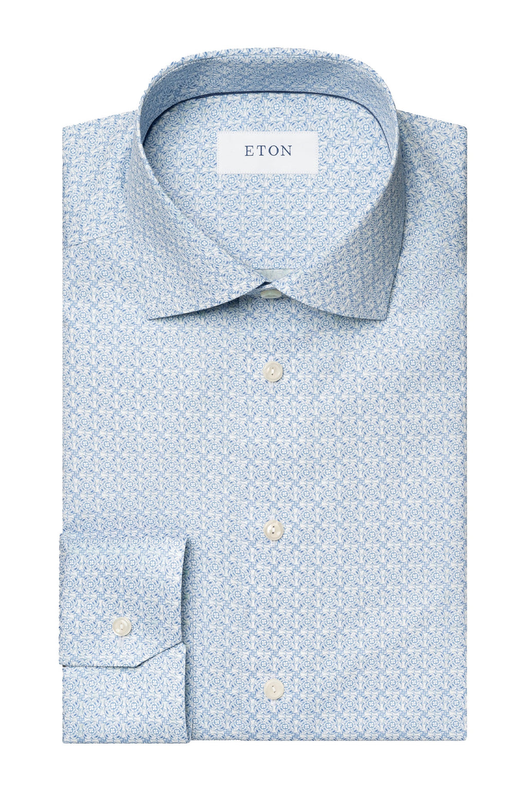 ETON | Geo-Patterned Shirt | Blue