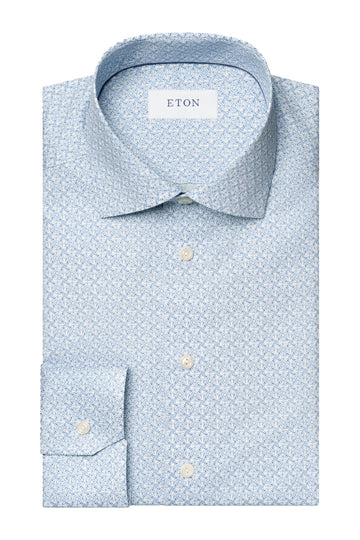 ETON Blue Geo-Patterned Shirt